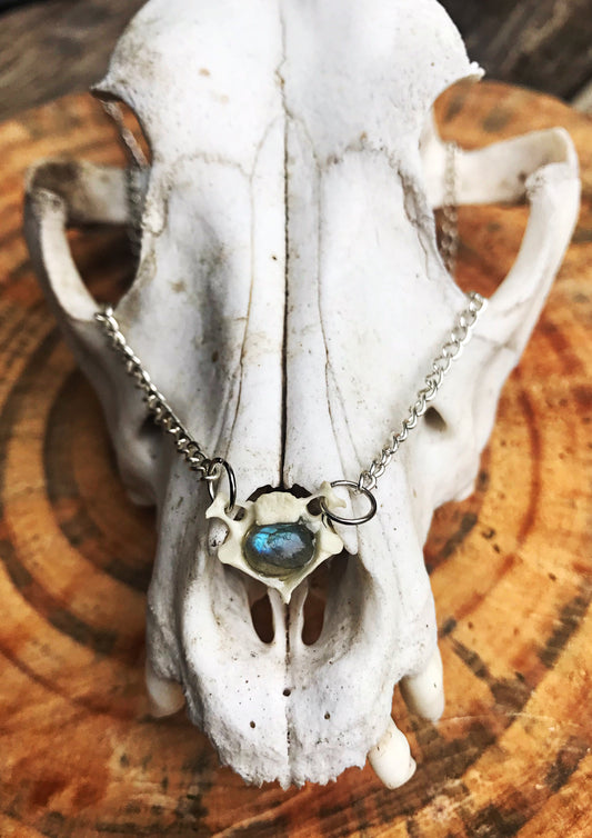 Labradorite on Bone Necklace