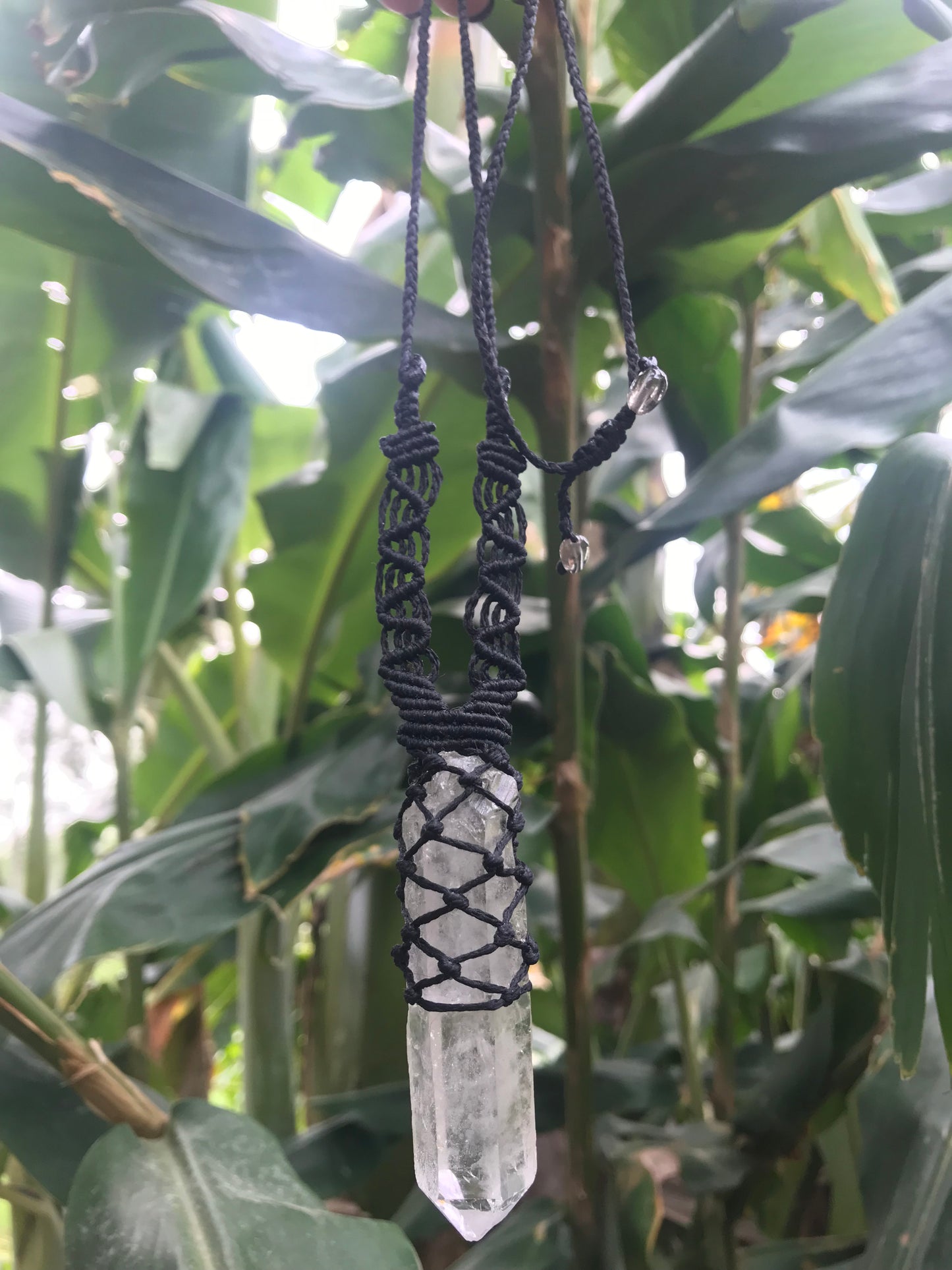 Clear Quartz Macrame Necklace