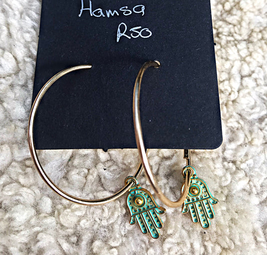 Hamsa Hoop Earrings