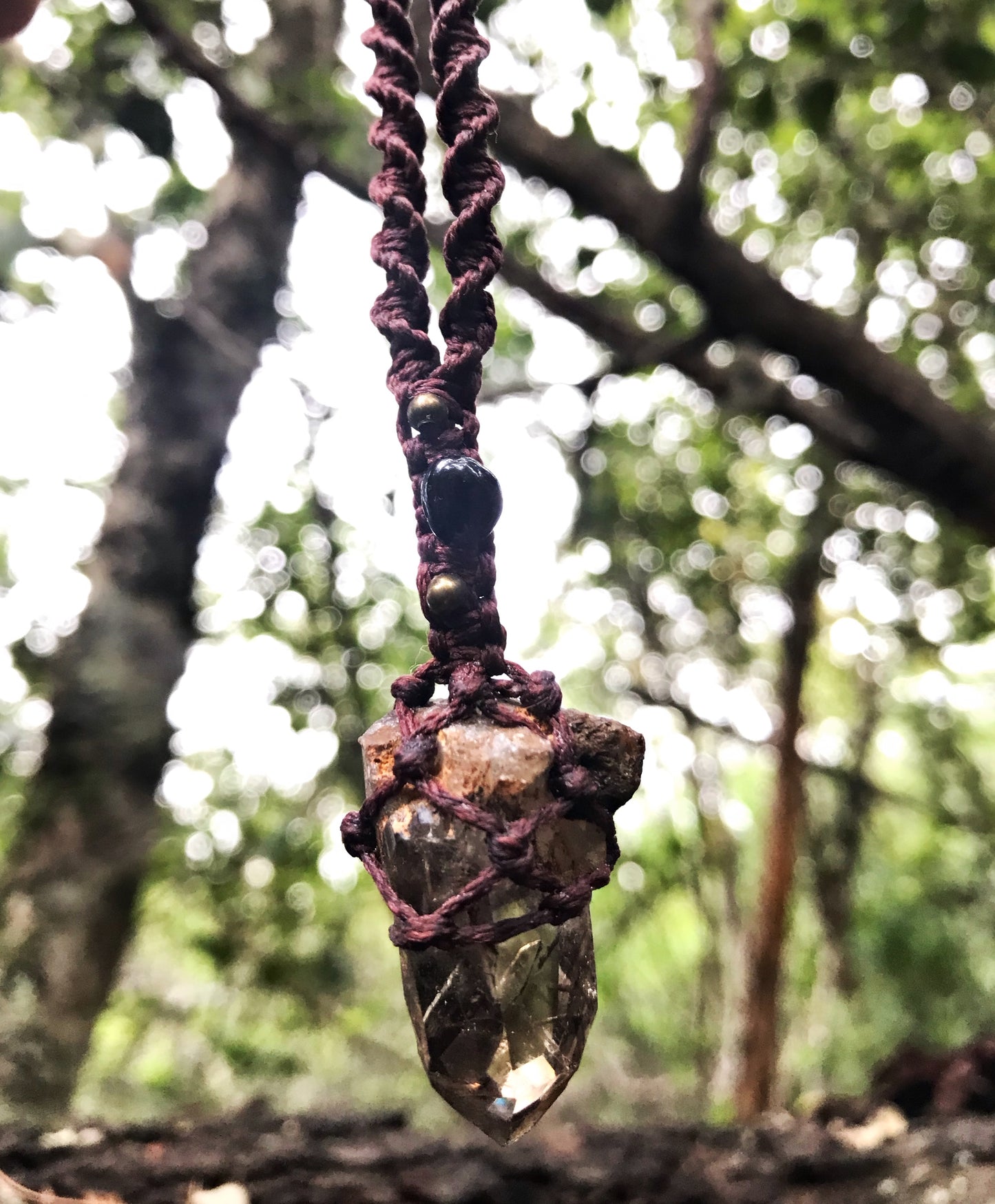 Macrame, Smokey Quartz Necklace