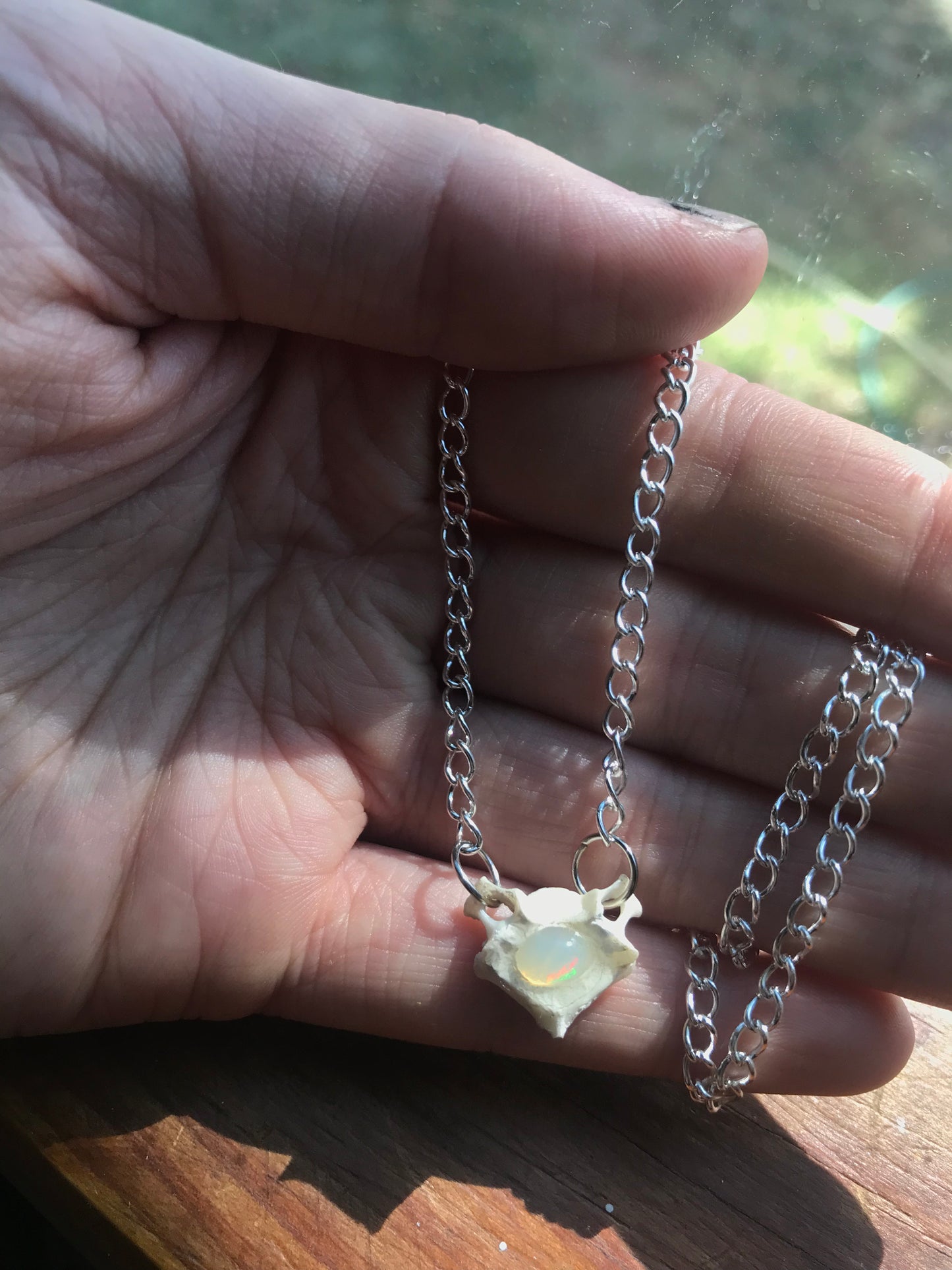 Necklace, Opal and Bone