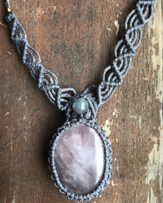 Macrame, Luna Rose Necklace