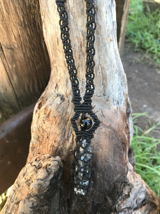 Macrame, Kyanite Necklace